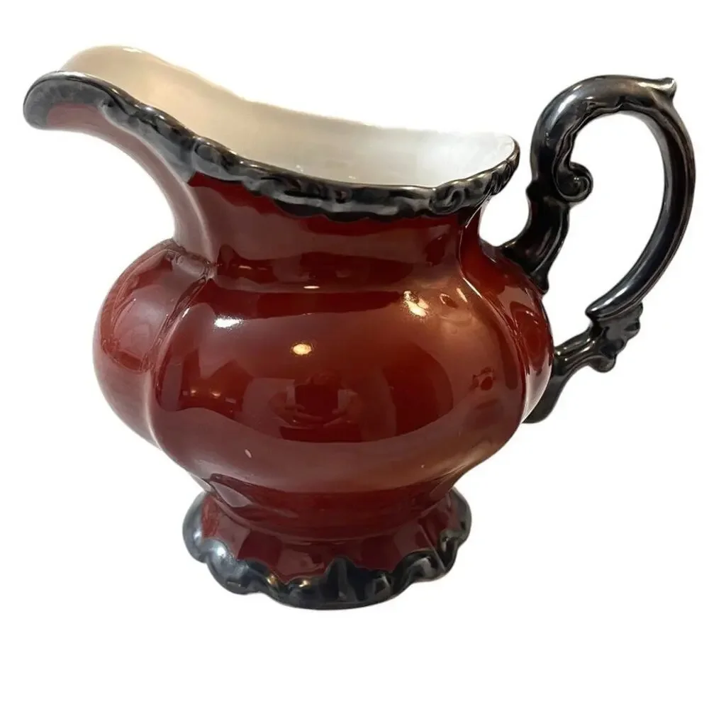 Johann Seltmann Bavaria Red Creamer & Sugar Bowl Set Vohenstrauß Germany